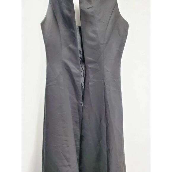 PINKY & ME  women’s 4P Black satin flare maxi cocktail dinner Dress - Picture 3 of 6